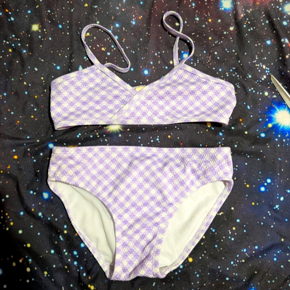 Copper Key Lavender Gingham Swimwear